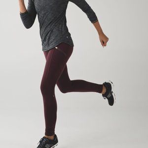 Lululemon Toasty Tech Tight II Sz 4 Bordeaux